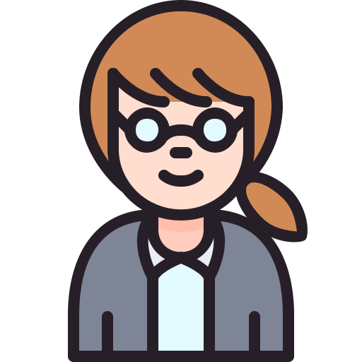icon of cartoon woman with glasses